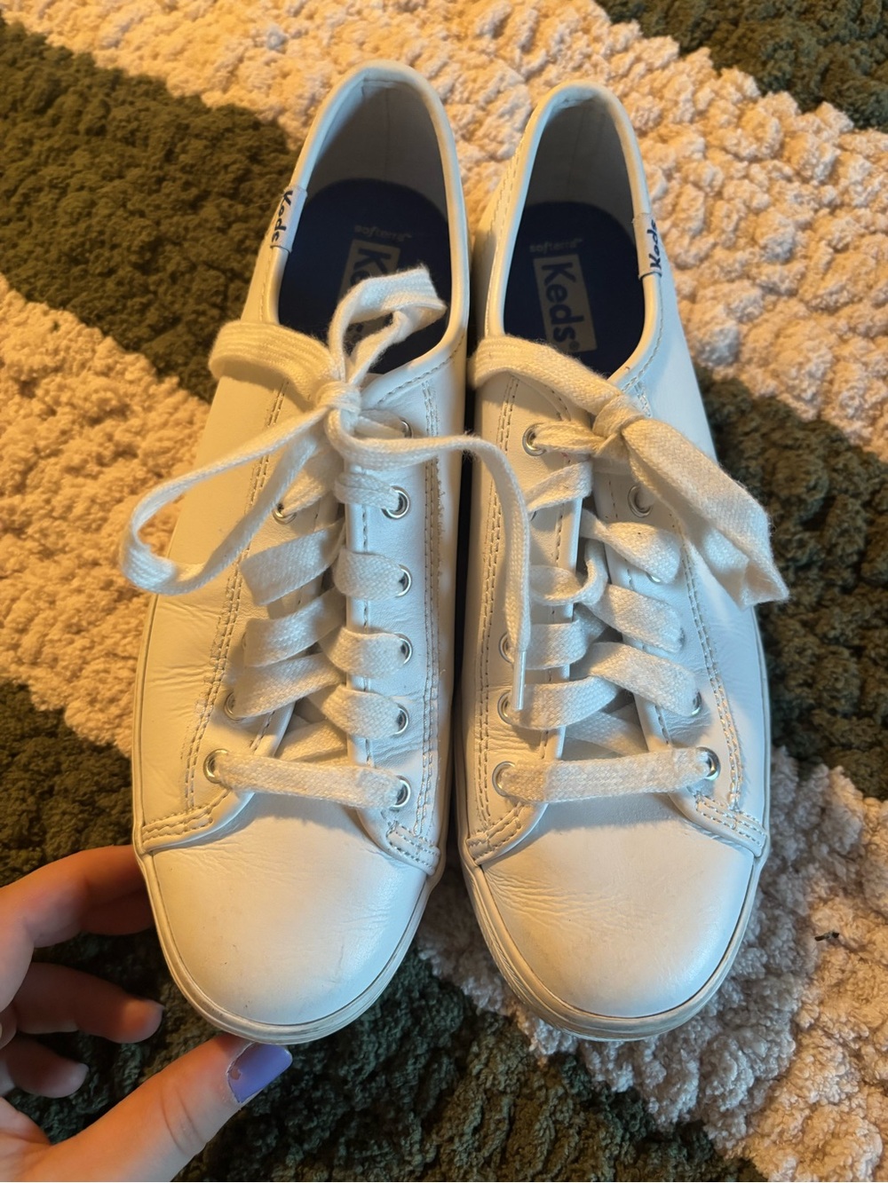 Keds White Low-Top Leather Sneakers